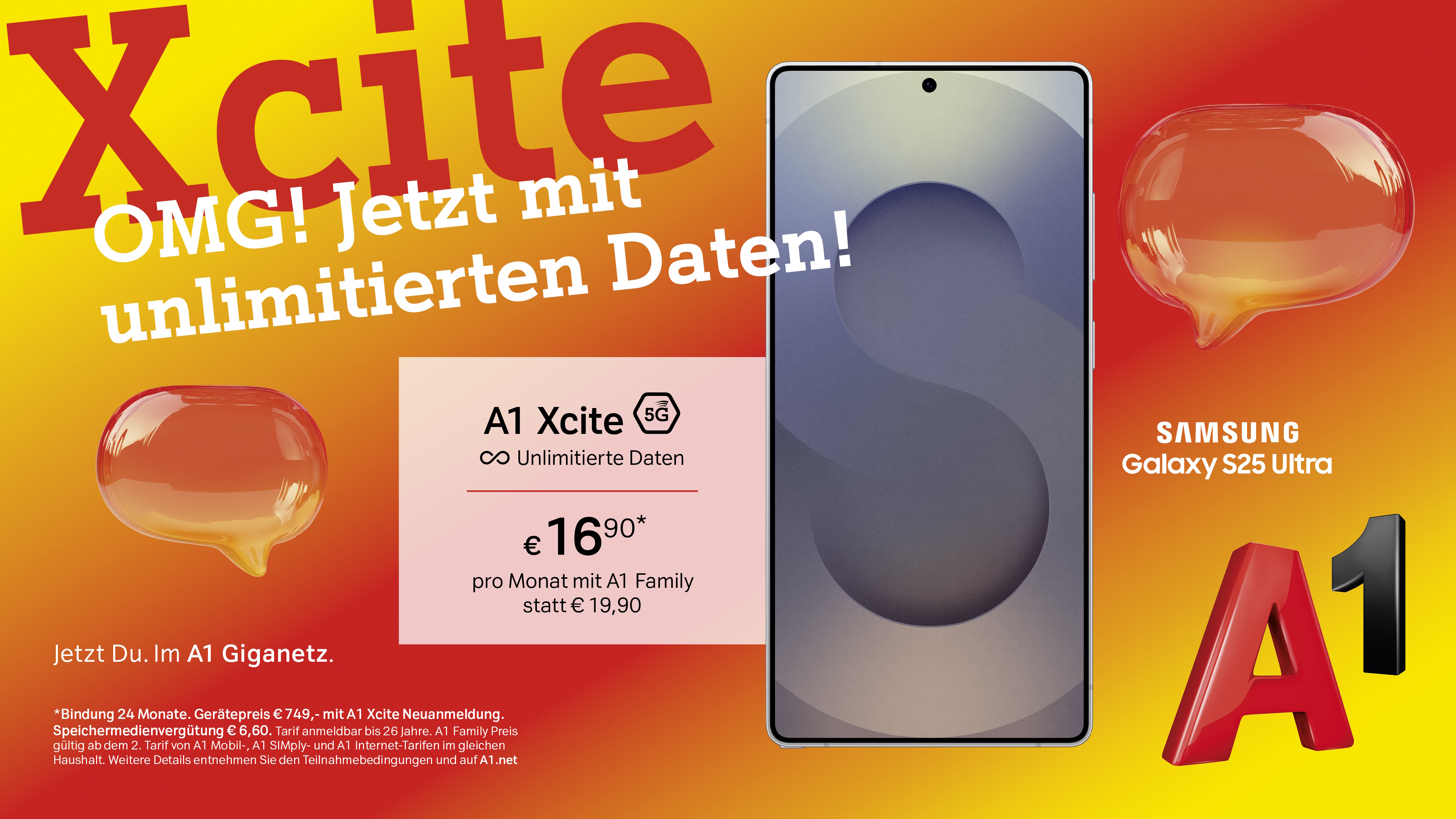 Xcite OMG! Jetzt mit unlimitiert Daten! Samsung Galaxy S25 Ultra