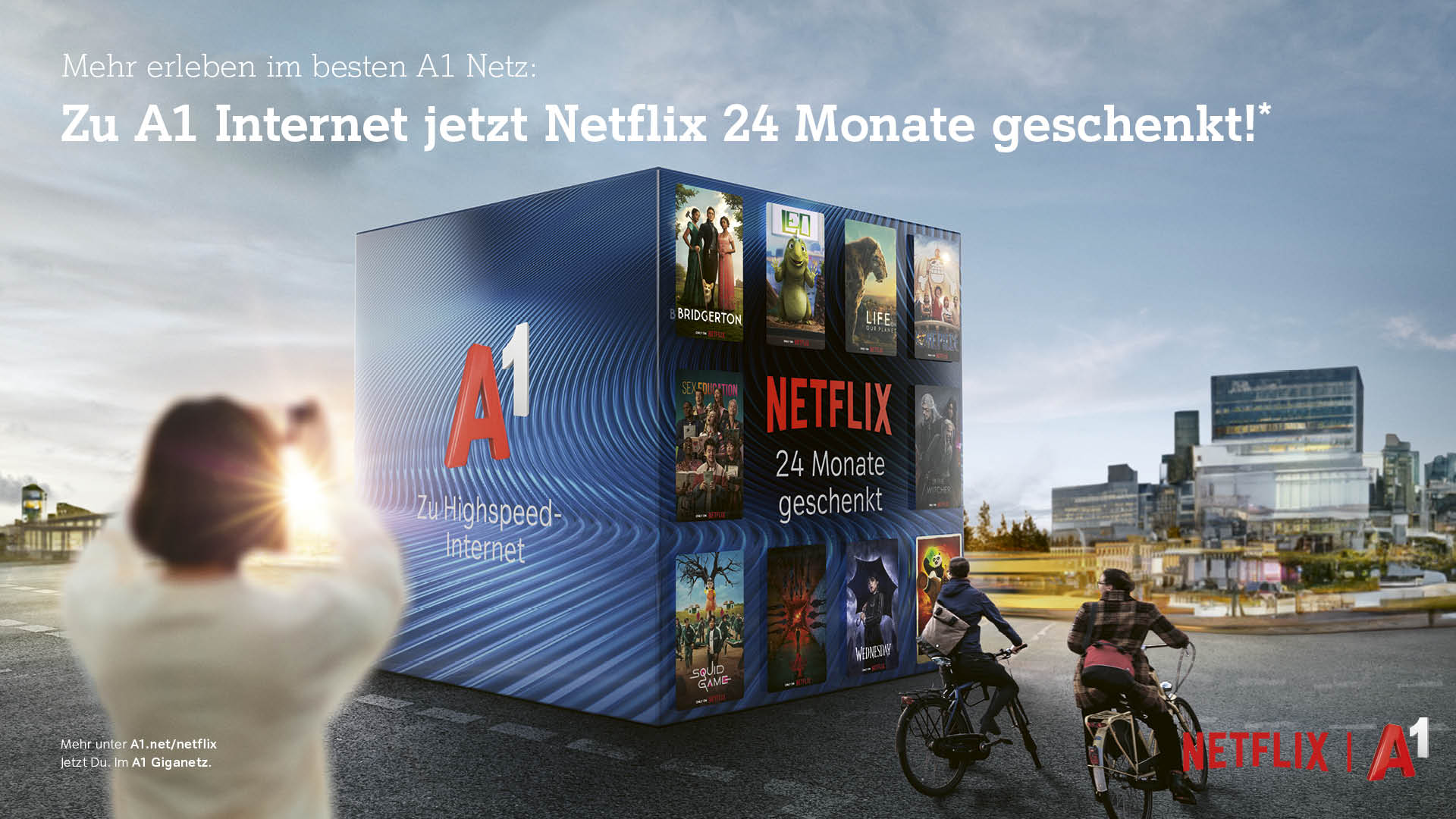 Zu A1 Internet jetzt Netflix 24 Monate geschenkt!* Mehr erleben im besten A1 Netz