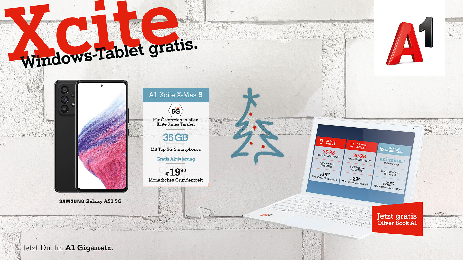 Xcite Windows-Tablet gratis. Samsung Galaxy A53 5G. Jetzt Du. Im A1 Giganetz.
